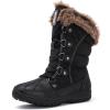 GLOBALWIN Women’s Snow Boots Waterproof Mid-Calf Winter Boots with Thermal Fleece Lining, Insulated Cold Weather Protection, and Non-Slip Sole for Snowy Commutes(1817 Black)