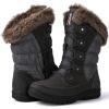 GLOBALWIN Women’s Snow Boots Waterproof Mid-Calf Winter Boots with Thermal Fleece Lining, Insulated Cold Weather Protection, and Non-Slip Sole for Snowy Commutes(1817 Grey4)