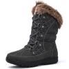 GLOBALWIN Women’s Snow Boots Waterproof Mid-Calf Winter Boots with Thermal Fleece Lining, Insulated Cold Weather Protection, and Non-Slip Sole for Snowy Commutes(1817 Grey)
