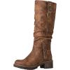 GLOBALWIN Women’s Chunky Low Heels Boots Knee High Boots For Women(19yy15 Camel)