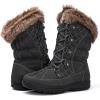GLOBALWIN Women’s Snow Boots Waterproof Mid-Calf Winter Boots with Thermal Fleece Lining, Insulated Cold Weather Protection, and Non-Slip Sole for Snowy Commutes(1817 Grey)