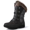 GLOBALWIN Women’s Snow Boots Waterproof Mid-Calf Winter Boots with Thermal Fleece Lining, Insulated Cold Weather Protection, and Non-Slip Sole for Snowy Commutes(1817 Grey4)