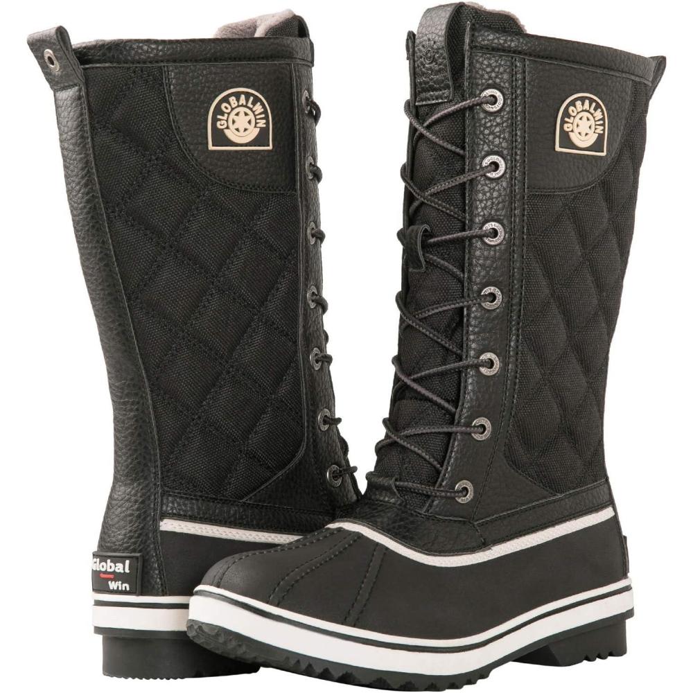 imageGLOBALWIN Womens Mid Calf Winter Snow Boots1907black