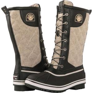 GLOBALWIN Women’s Mid Calf Winter Snow Boots(1907black/Beige)