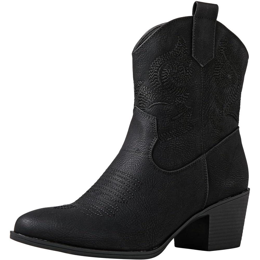 imageGLOBALWIN Womens The Western Wear Fashion Cowboy Cowgirl Free Birds Country Concert Disco Outfits Low Heel Walking Boots For Ladies19yy16 Black