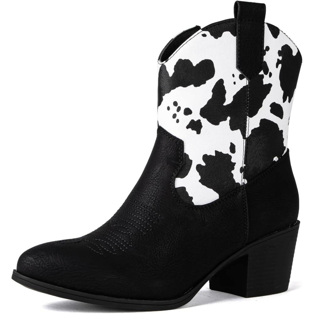 imageGLOBALWIN Womens The Western Wear Fashion Cowboy Cowgirl Free Birds Country Concert Disco Outfits Low Heel Walking Boots For Ladies19yy16 Cow1