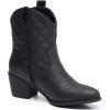 GLOBALWIN Women’s The Western Wear Fashion Cowboy Cowgirl Free Birds Country Concert Disco Outfits Low Heel Walking Boots For Ladies(19yy16 Black2)