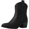 GLOBALWIN Women’s The Western Wear Fashion Cowboy Cowgirl Free Birds Country Concert Disco Outfits Low Heel Walking Boots For Ladies(19yy16 Black)
