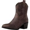 GLOBALWIN Women’s The Western Wear Fashion Cowboy Cowgirl Free Birds Country Concert Disco Outfits Low Heel Walking Boots For Ladies(19yy16 Brown)
