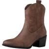 GLOBALWIN Women’s The Western Wear Fashion Cowboy Cowgirl Free Birds Country Concert Disco Outfits Low Heel Walking Boots For Ladies(19yy16 Camel)