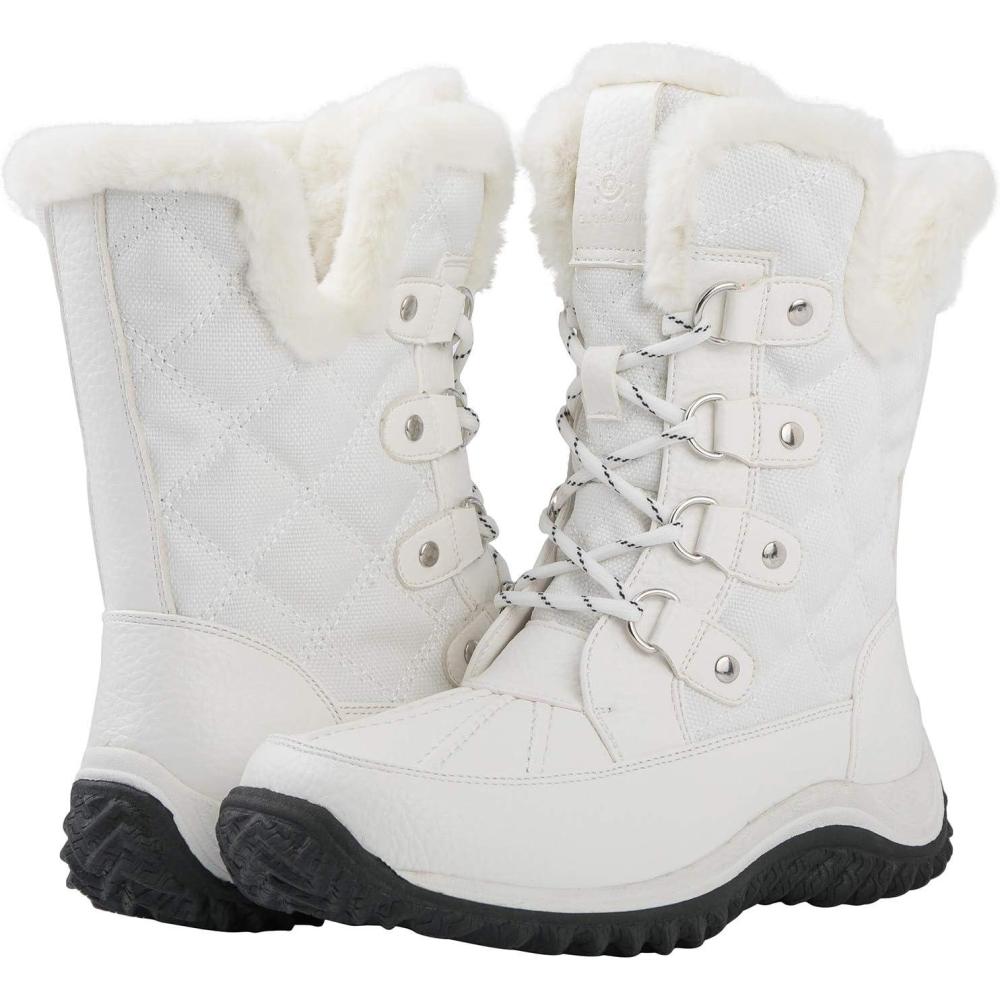 imageGLOBALWIN Womens Lace Up Mid Calf Winter Snow Boots