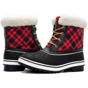 GLOBALWIN Women’s 1727 Waterproof Snow Boots (9 (M) US Women’s, 1727BLACK/RED)
