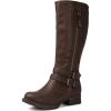GLOBALWIN Women’s Knee High Boots Fashion Comfortable Riding Boots For Women Low Heel(16yy25brown)