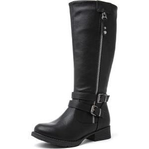 GLOBALWIN Women’s Knee High Boots Fashion Comfortable Riding Boots For Women Low Heel(16yy25black)