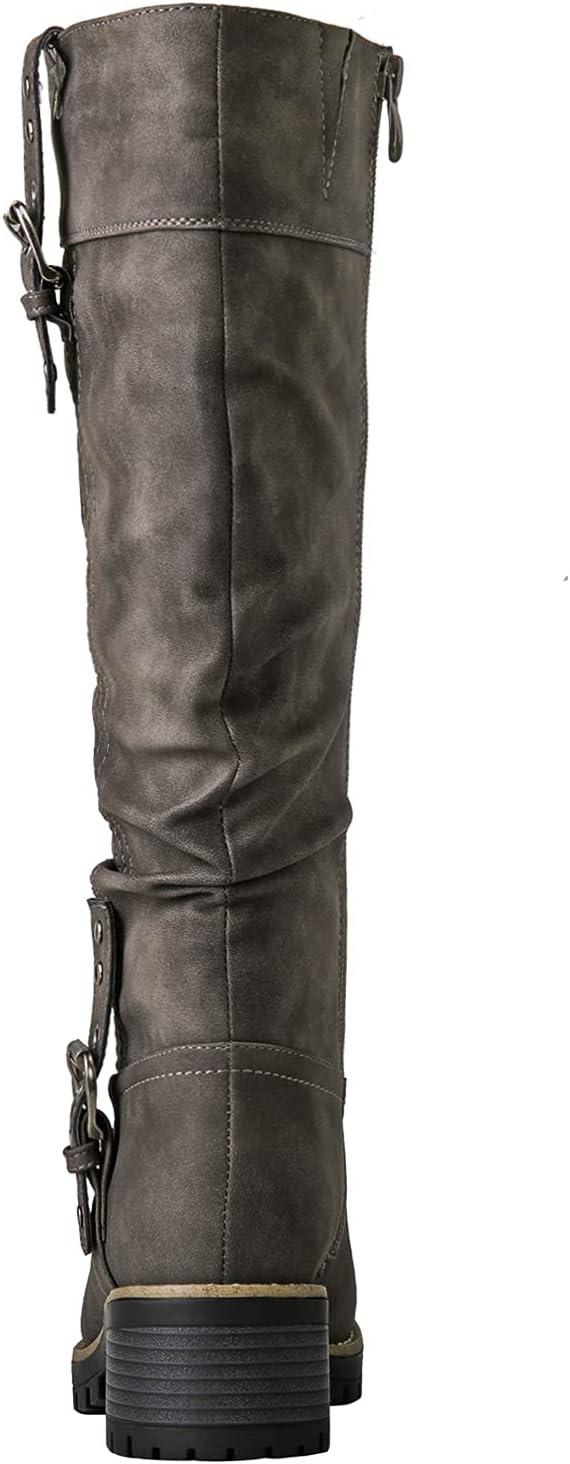 imageGLOBALWIN Womens Chunky Low Heels Boots Knee High Boots For Women19yy15 Grey