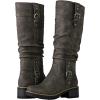 GLOBALWIN Women’s Chunky Low Heels Boots Knee High Boots For Women(19yy15 Grey)