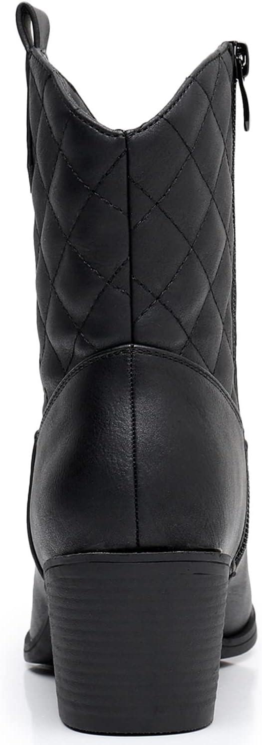 imageGLOBALWIN Cowboy Boots for Women Classic Round Toe Western Booties with Comfort Insole Embroidered Almond Toe Cowgirl Boots Versatile 2 Block Heel Fashion Boots for Concerts amp Daily Wear19yy16 Black2