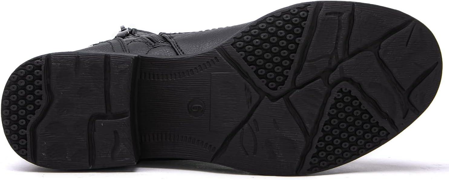 imageGLOBALWIN Womens Ankle Booties Fashion Combat Boots Fall Boots For Women Comfortable Low Heel2121 Black2
