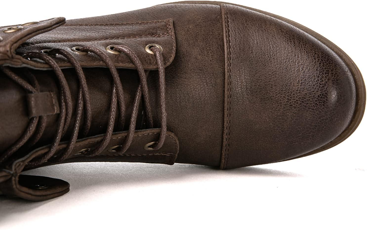 imageGLOBALWIN Womens Fashion Low Heels Lace Up Ankle Boots22yy06 Brown