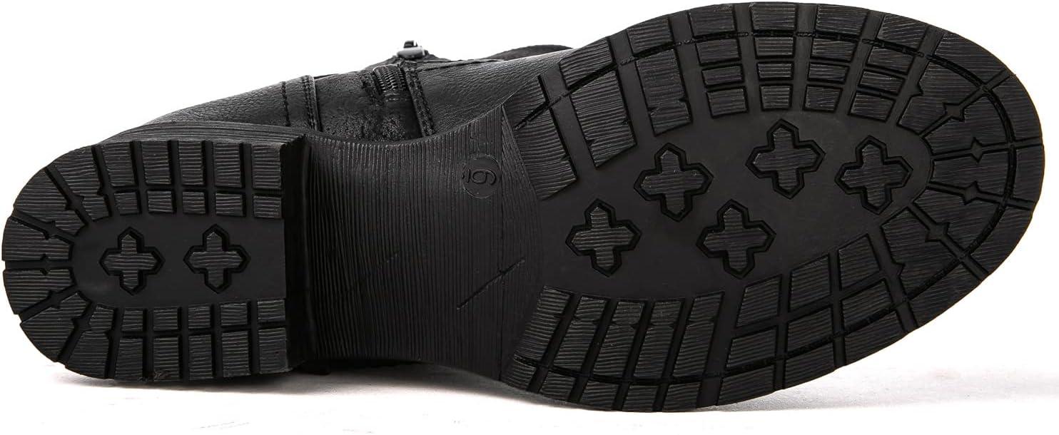 imageGLOBALWIN Womens Fur Booties Fashion Combat Ankle Boots For Women17yy12 Black2