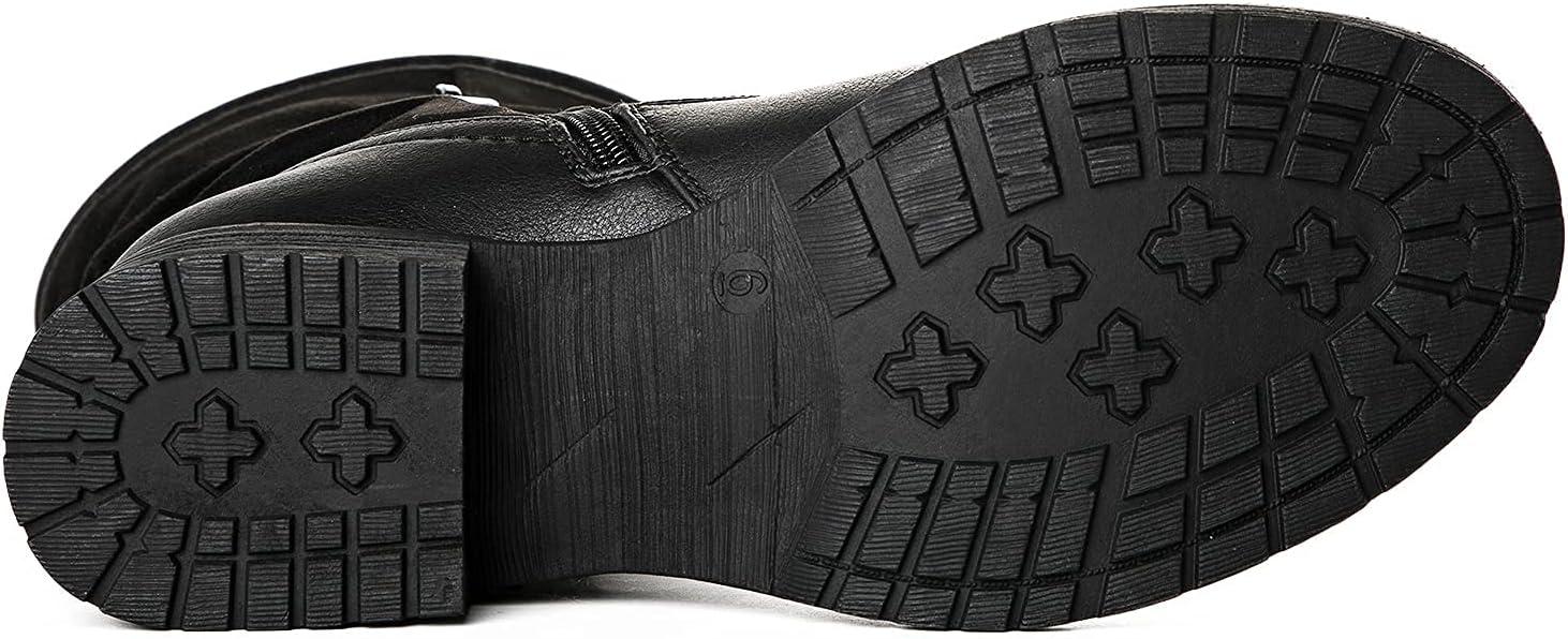 imageGLOBALWIN Womens Fur Booties Fashion Combat Ankle Boots For Women17yy12black
