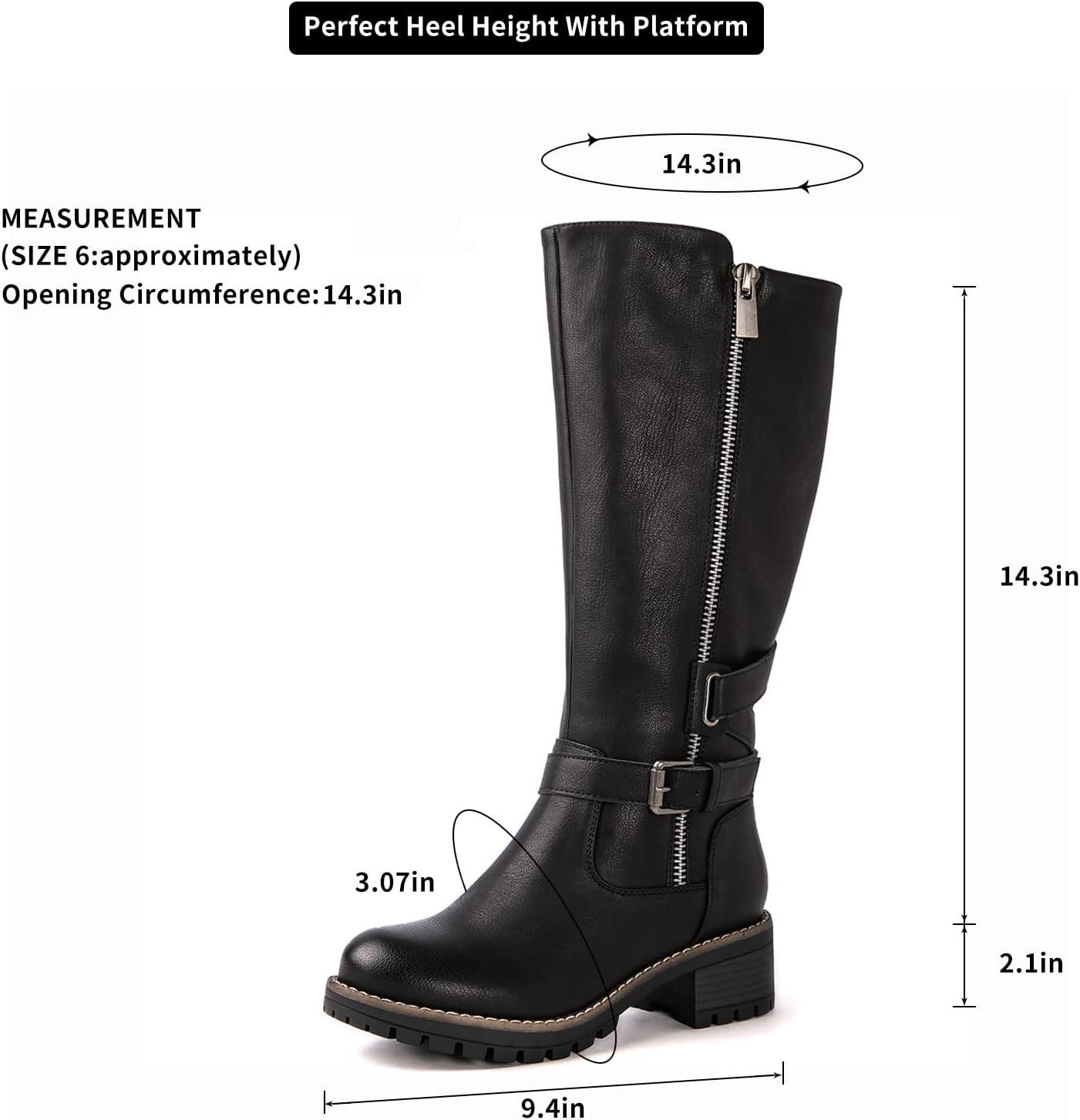 imageGLOBALWIN Womens KneeHigh Riding Boots Tall Fashion Boots with Chunky Low Heel amp Side Zipper Everyday Wear Casual Boots For Women19yy15 Brown2