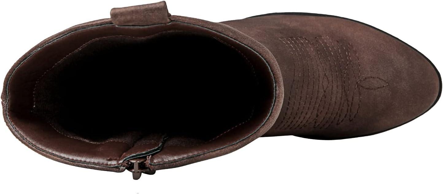 imageGLOBALWIN Womens Mid Calf The Western Cowgirl Boots Fashion Cowboy Boots For Women Chunky Low Heel19yy17brown
