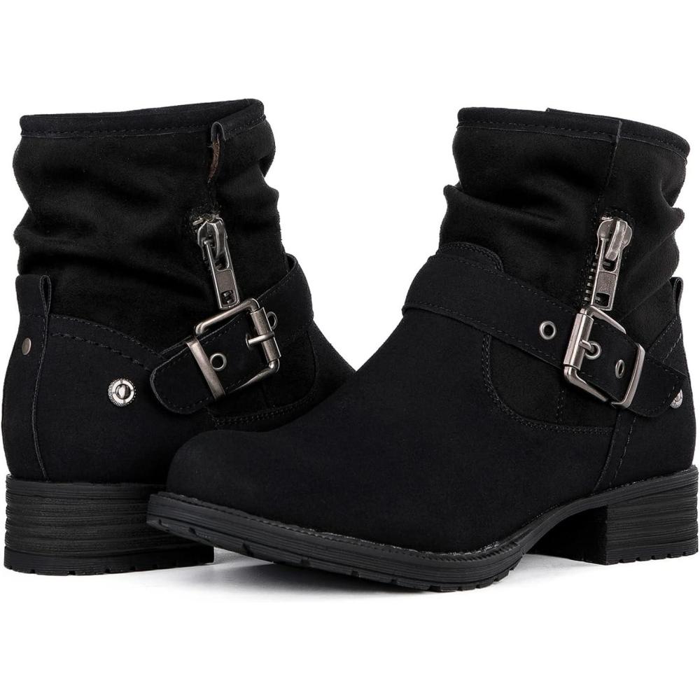 imageGLOBALWIN Womens Ankle Boots for Women Booties for Women Low Heel16black