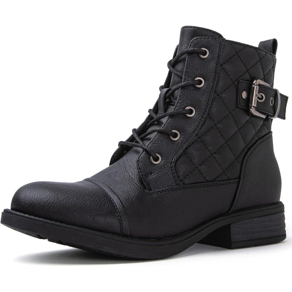 imageGLOBALWIN Womens Combat Boots Ankle Booties Fashion Comfortable Boots For Women21yy03 Black