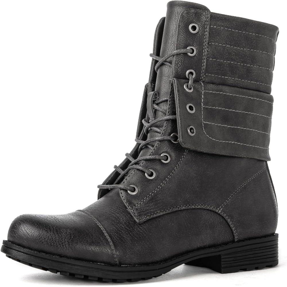 imageGLOBALWIN Womens Fashion Low Heels Lace Up Ankle Boots22yy06 Grey