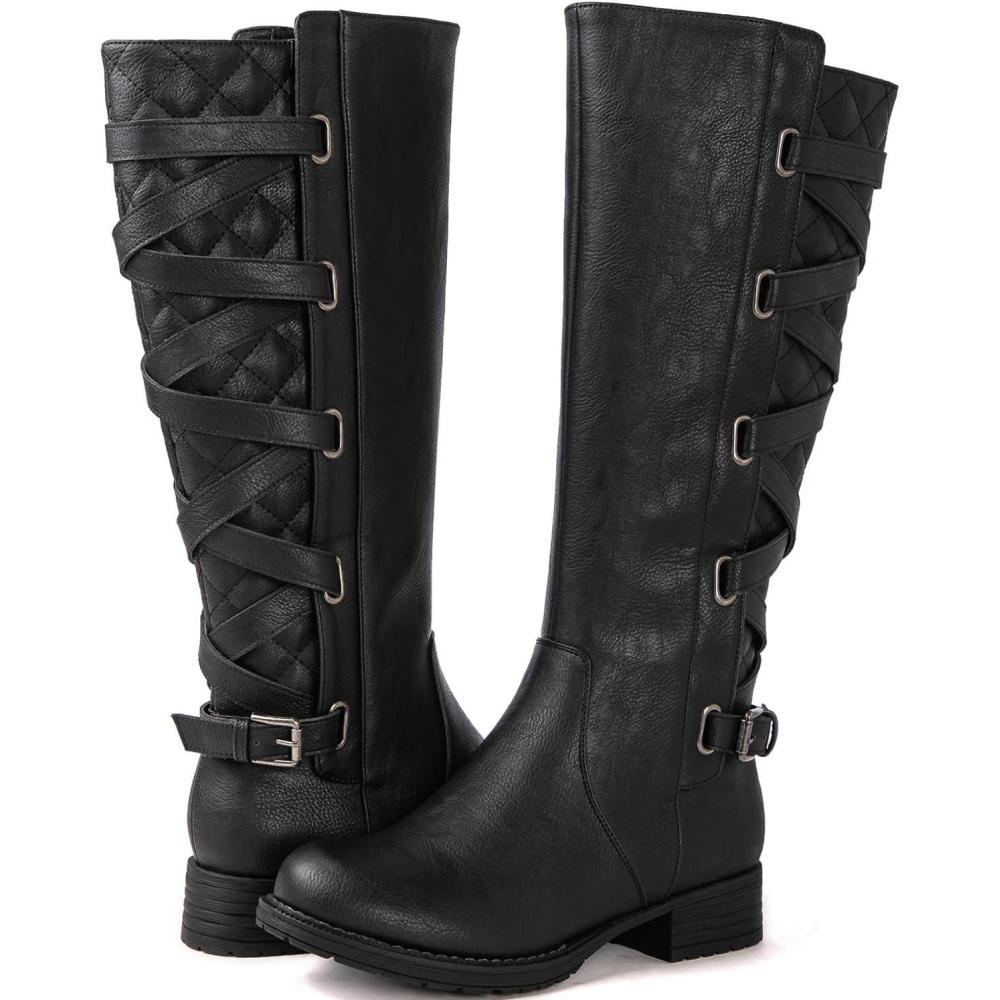 imageGLOBALWIN Womens Knee High Fashion Boots Riding Boots For Women21yy10 Black2