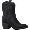 GLOBALWIN Cowboy Boots for Women – Classic Round Toe Western Booties with Comfort Insole – Embroidered Almond Toe Cowgirl Boots, Versatile 2″ Block Heel Fashion Boots for Concerts & Daily Wear(19yy16 Black)