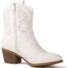 GLOBALWIN Cowboy Boots for Women – Classic Round Toe Western Booties with Comfort Insole – Embroidered Almond Toe Cowgirl Boots, Versatile 2″ Block Heel Fashion Boots for Concerts & Daily Wear(19yy16 White)