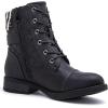 GLOBALWIN Women’s Ankle Booties Fashion Combat Boots Fall Boots For Women Comfortable Low Heel(2121 Black2)