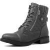 GLOBALWIN Women’s Ankle Booties Fashion Combat Boots Fall Boots For Women Comfortable Low Heel(2121grey)