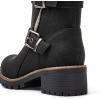 GLOBALWIN Women’s Ankle Boots For Women Faux Fur Lined Winter Moto Boots Ankle Booties With Adjustable Double Buckles(21yy07black)