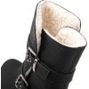 GLOBALWIN Women’s Ankle Boots For Women Faux Fur Lined Winter Moto Boots Ankle Booties With Adjustable Double Buckles(21yy07black)