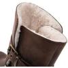 GLOBALWIN Women’s Ankle Boots For Women Faux Fur Lined Winter Moto Boots Ankle Booties With Adjustable Double Buckles(21yy07brown)