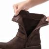 GLOBALWIN Women’s Biker Boots, Black, GW-W21YY13, Ankle Boots, Bootie, Zip Closure, Block Heel, All-Day Comfort, Versatile, Ethically Made(21yy13brown)