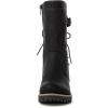 GLOBALWIN Women’s Biker Boots Lace up Back Mid Calf Motorcycle Fashion Festival Boots Combat Riding Military Boots for Women(19yy19 Black2)