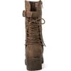 GLOBALWIN Women’s Biker Boots Lace up Back Mid Calf Motorcycle Fashion Festival Boots Combat Riding Military Boots for Women(19yy19 Camel2)