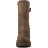 GLOBALWIN Women’s Biker Boots Lace up Back Mid Calf Motorcycle Fashion Festival Boots Combat Riding Military Boots for Women(19yy19 Camel2)