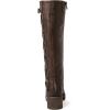 GLOBALWIN Women’s Boots Back Lace Up Fall Winter Fashion Knee High Boots For Women(22yy08 Brown)