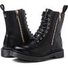 GLOBALWIN Women’s Combat Boots Lace Up Boots For Women Ankle Booties For Women Low Heel(21yy19 Black)