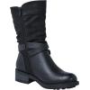 GLOBALWIN Women’s Fall Fashion Biker Boots Mid Calf Boots For Women Low Heel(18yy05 Black)