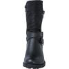 GLOBALWIN Women’s Fall Fashion Biker Boots Mid Calf Boots For Women Low Heel(18yy05 Black)