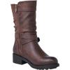 GLOBALWIN Women’s Fall Fashion Biker Boots Mid Calf Boots For Women Low Heel(18yy05 Brown)