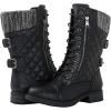 GLOBALWIN Women’s Fashion Low Heels Lace Up Ankle Boots(1842 Black)
