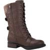 GLOBALWIN Women’s Fashion Low Heels Lace Up Ankle Boots(1842 Brown)