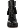 GLOBALWIN Women’s Fashion Low Heels Lace Up Ankle Boots(22yy06 Black)